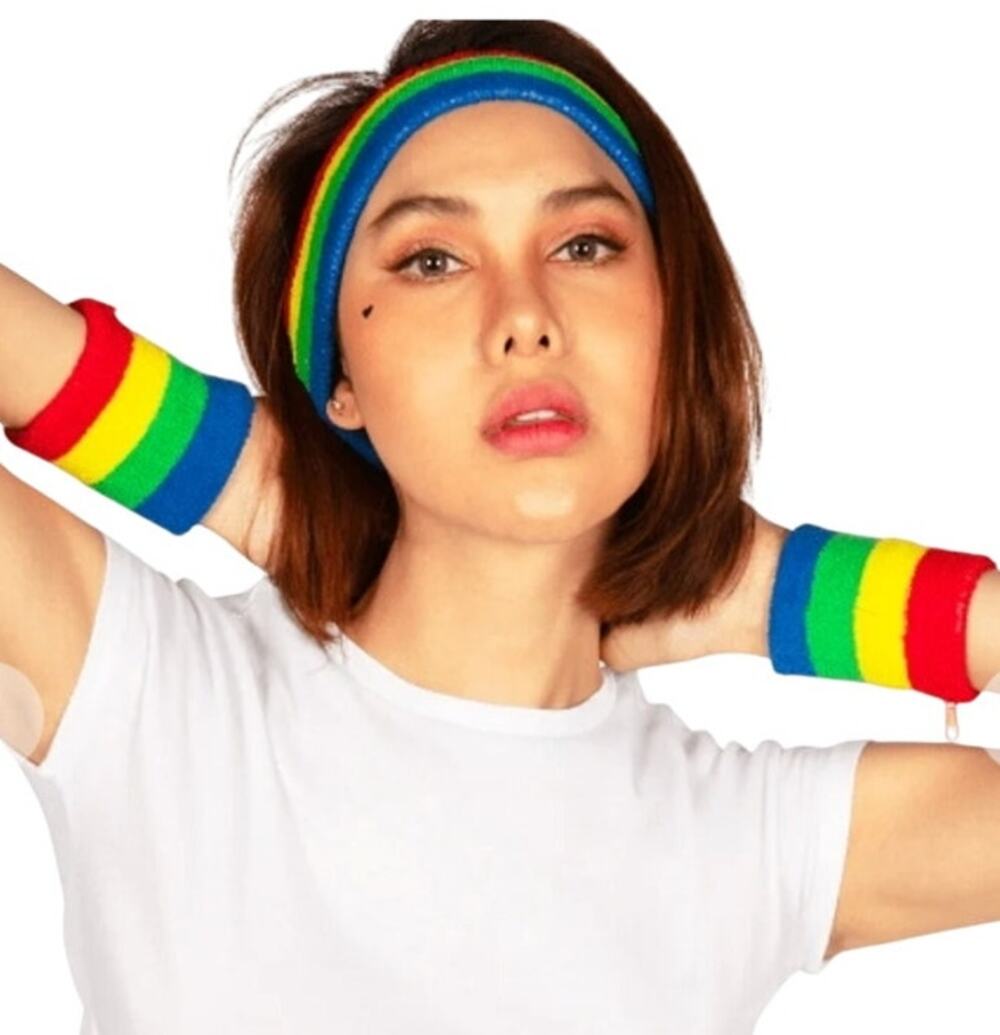 Tipsy Elves Trailblazer Zippered Rainbow Sweatband Set, Pride LGBTQ, NWT